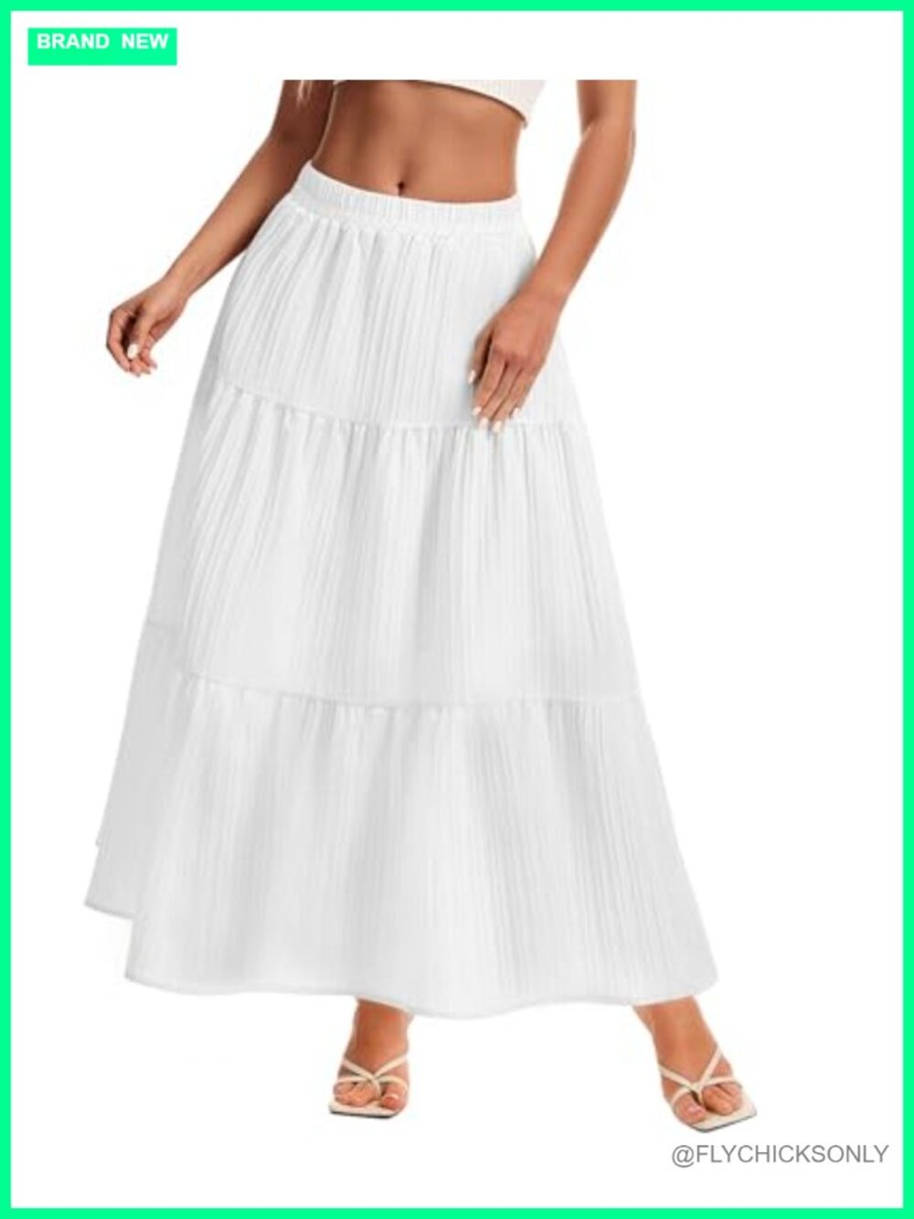 Womens Maxi Skirt Boho A-Line Tiered Ruffle Flowy Long Skirt
